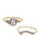 Diamond Bypass Wedding Set in White and Yellow Gold